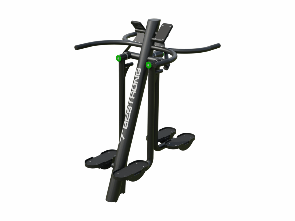 Dual-function equipment for community outdoor fitness