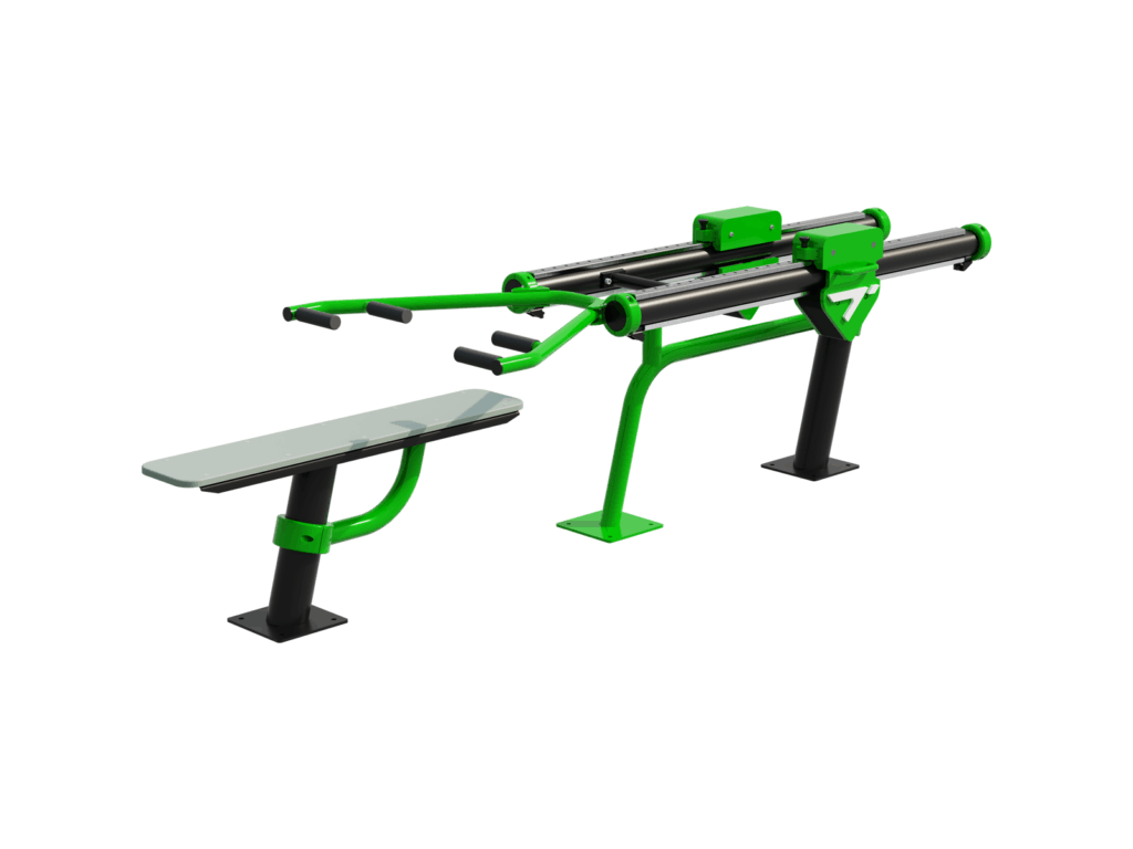 Outdoor Weighted Bench Press with adjustable resistance up to 80 kg