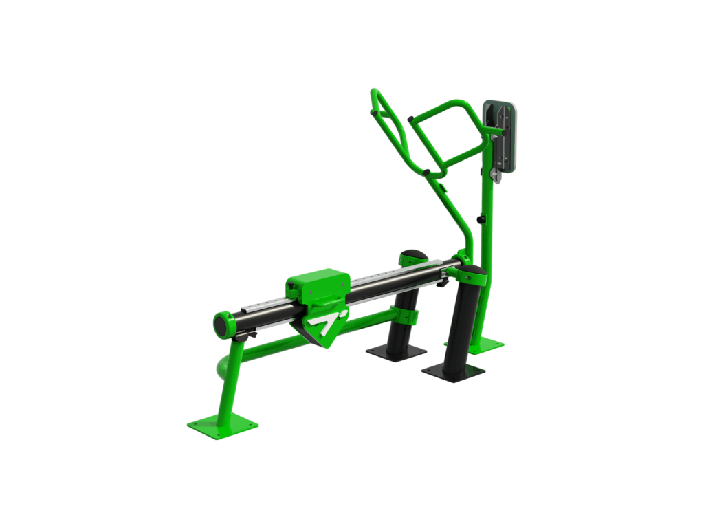 Outdoor Weighted Low Row machine with adjustable resistance for back training