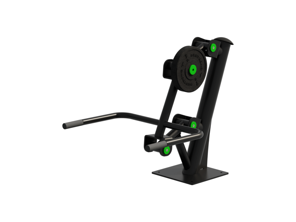 Inclusive outdoor shrug machine for upper body muscle training
